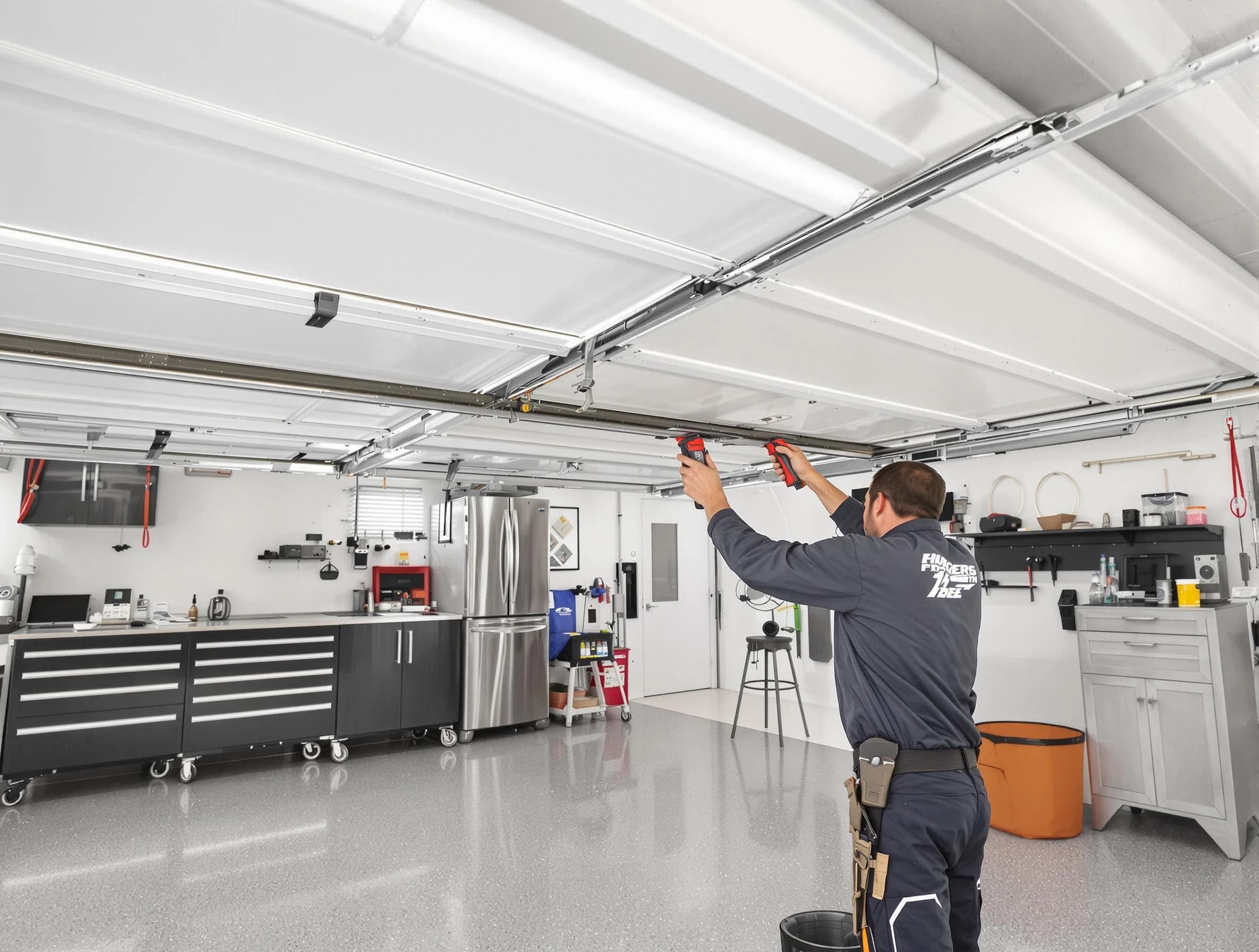 Overhead garage door repair service by Needham Garage Door Repair in Needham