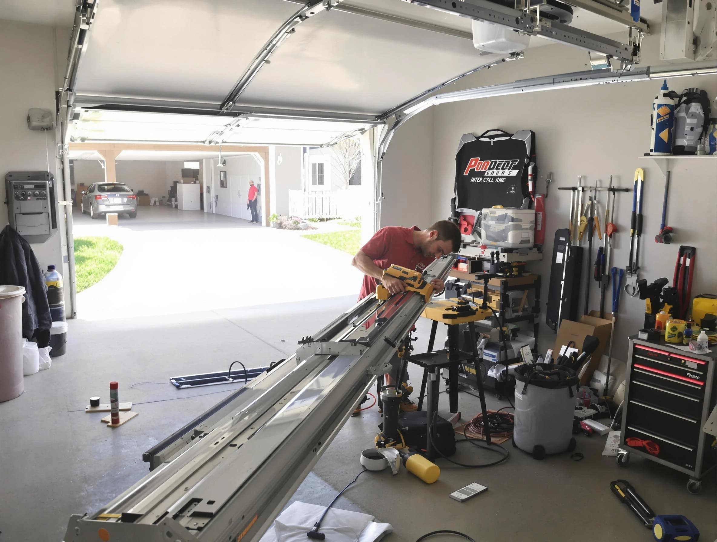 Needham Garage Door Repair expert performing track repair in Needham