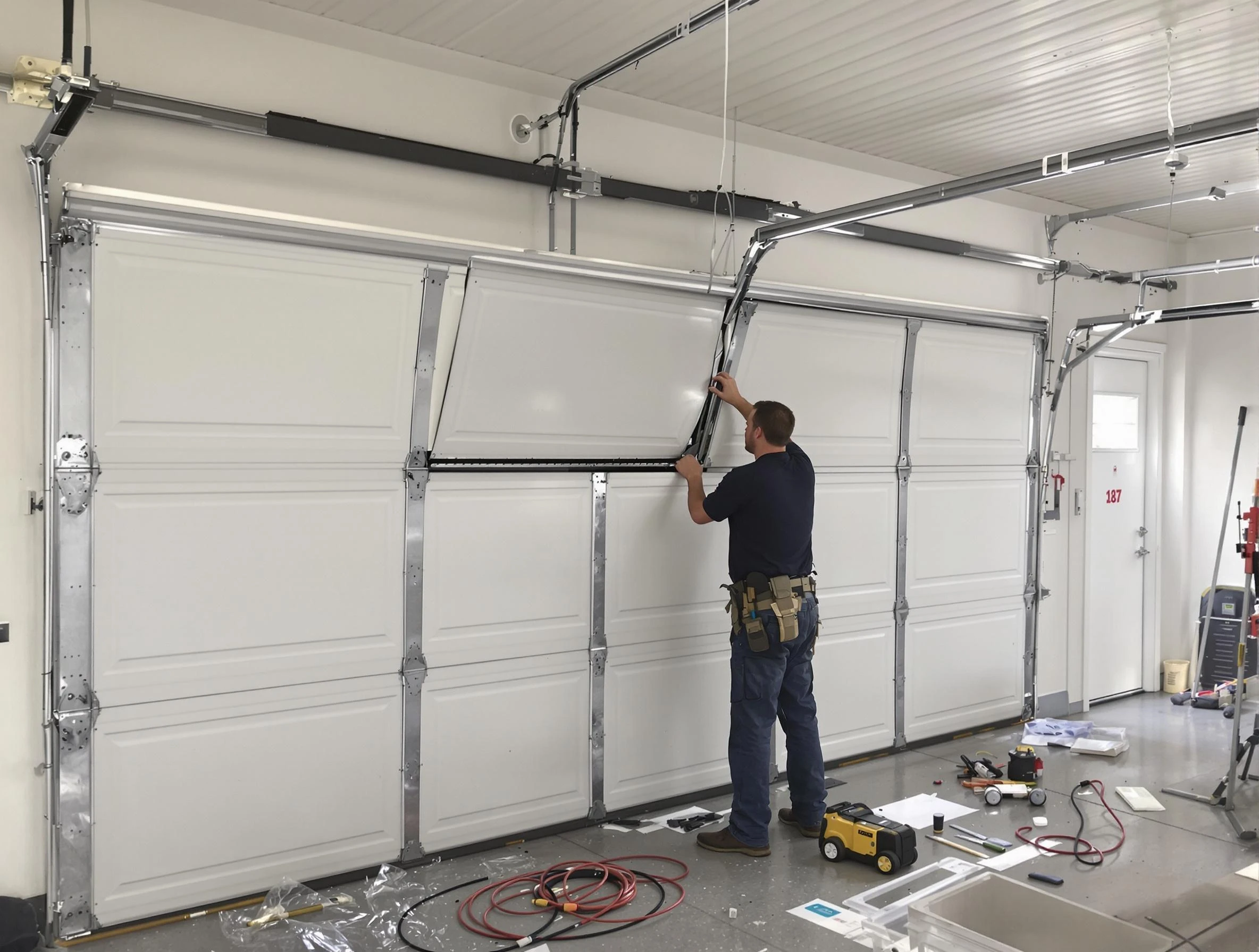 Garage Door Section Replacement in Needham